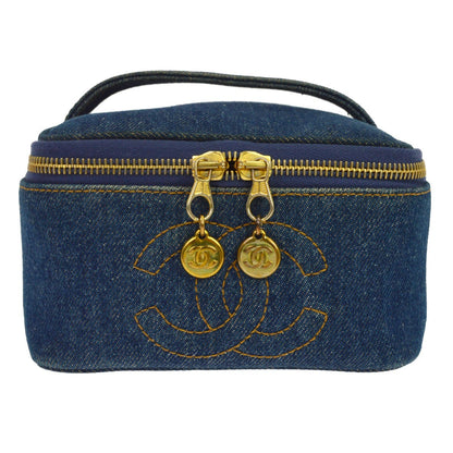 Chanel Vanity Case Quilted Denim Product Image