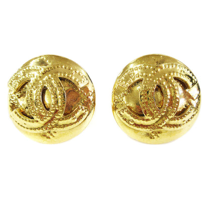 Chanel CC Button Clip-On Earrings Metal Product Image
