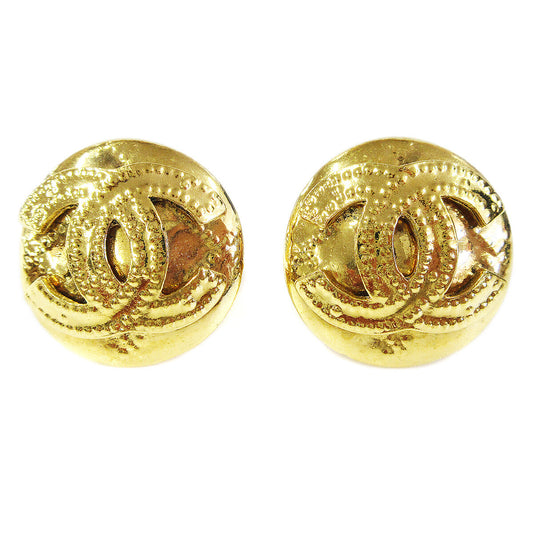 Chanel CC Button Clip-On Earrings Metal Product Image