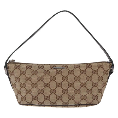 Gucci Web Boat Pochette GG Canvas and Leather Small