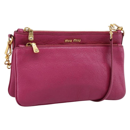 Miu Miu Madras Double Zip Leather Small