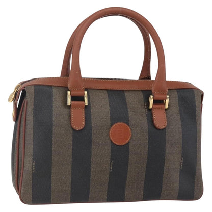 Fendi Vintage Pequin Convertible Boston Bag Coated Canvas Medium
