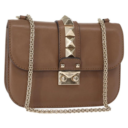 Valentino Garavani Rolling Rockstud Glam Lock Shoulder Bag Leather Medium