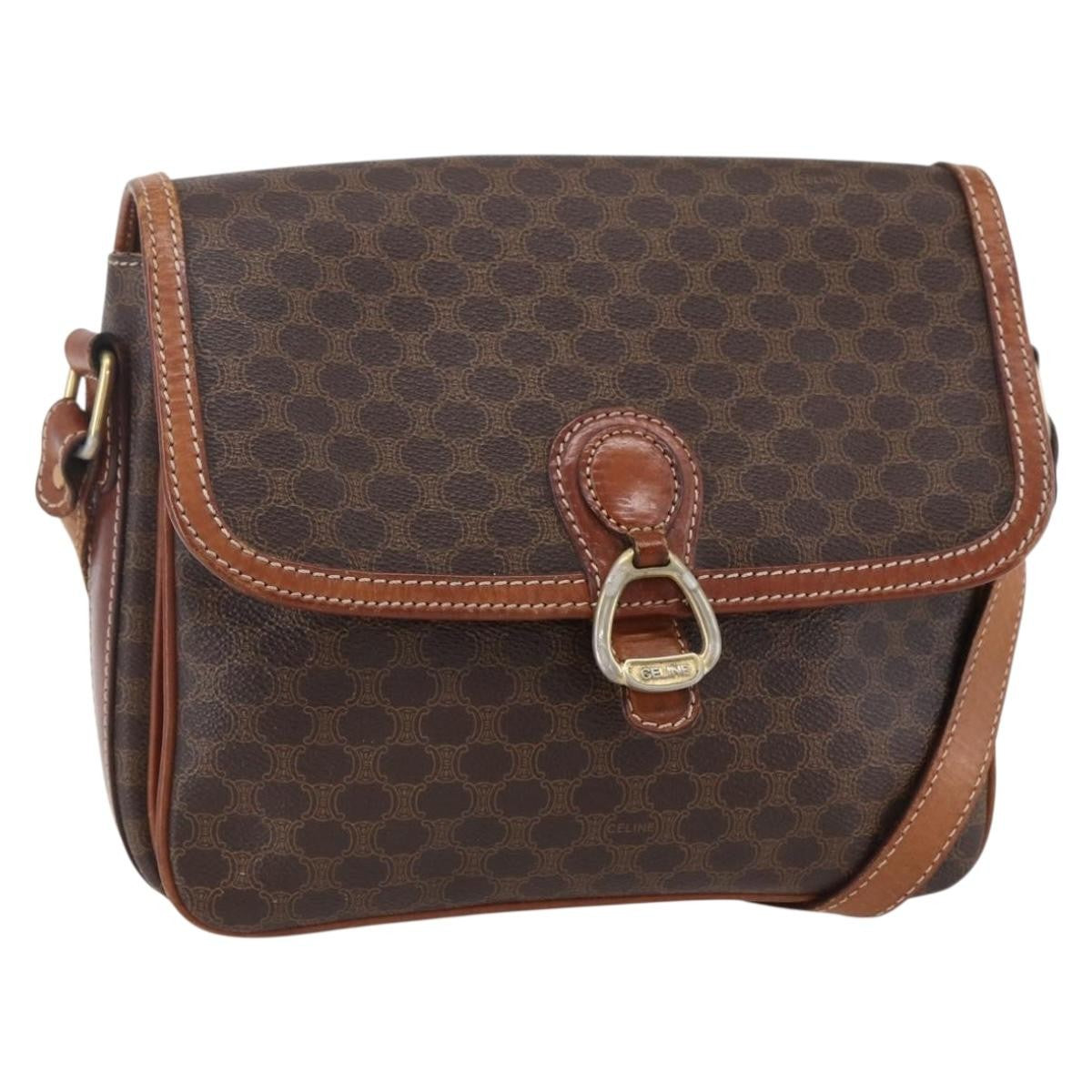 Celine Vintage Macadam Shoulder Bag Canvas and Leather Product Image