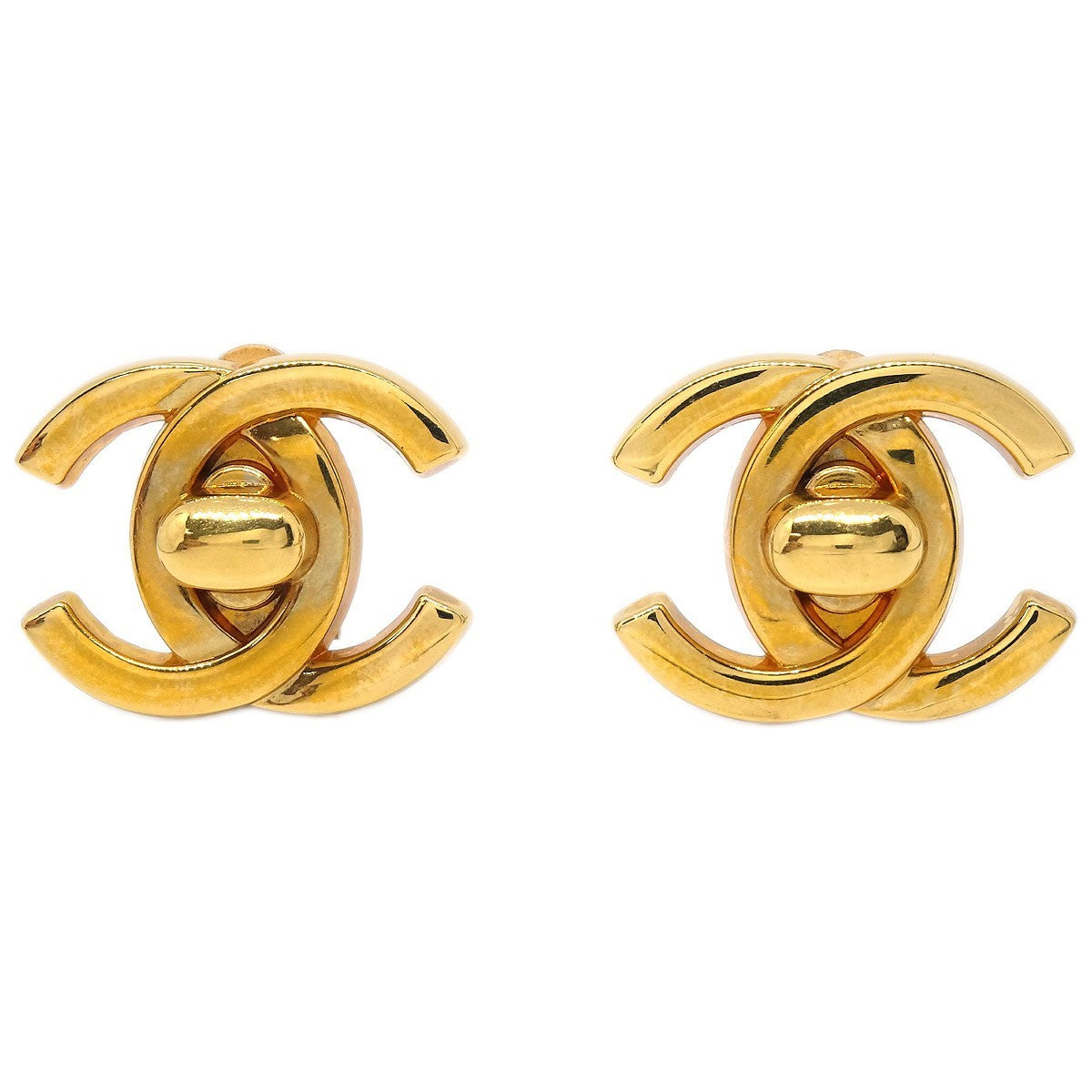Chanel CC Turnlock Clip-On Earrings Metal Product Image
