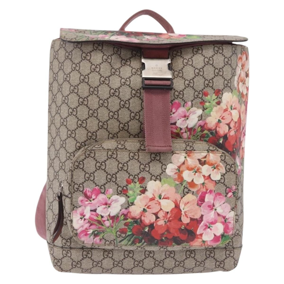 Gucci Buckle Blooms Print GG Coated Canvas Medium