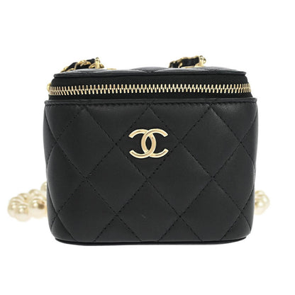 Chanel Vanity Case with Pearl Chain Quilted Lambskin Mini