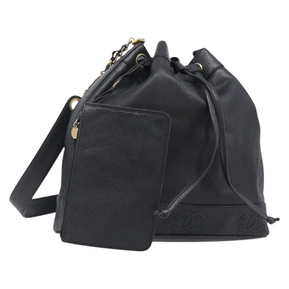 Chanel Vintage CC Drawstring Bucket Caviar Medium