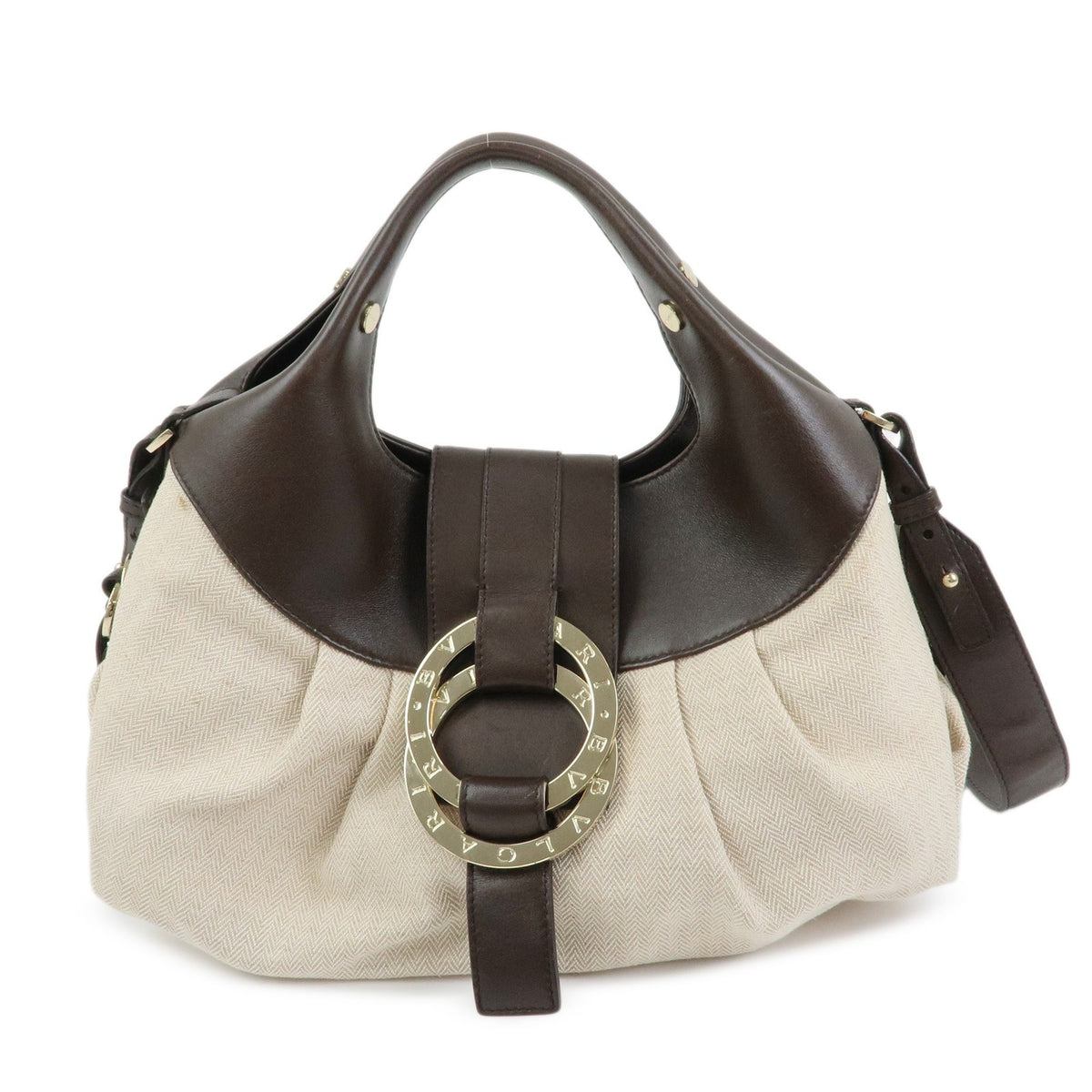 Bvlgari Chandra Hobo Canvas and Leather Large