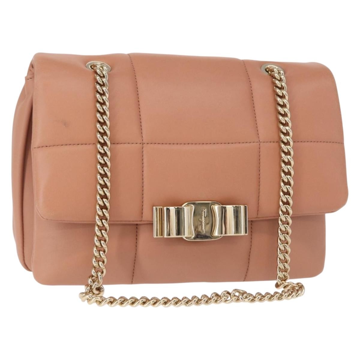 Salvatore Ferragamo Vara Soft Flap Bag Quilted Leather Small