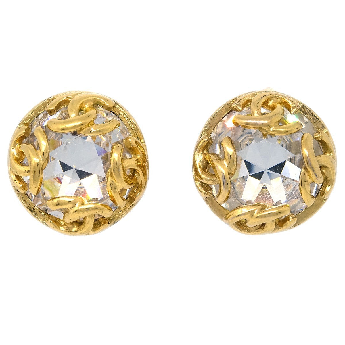 Chanel CC Round Metal and Crystal Product Image