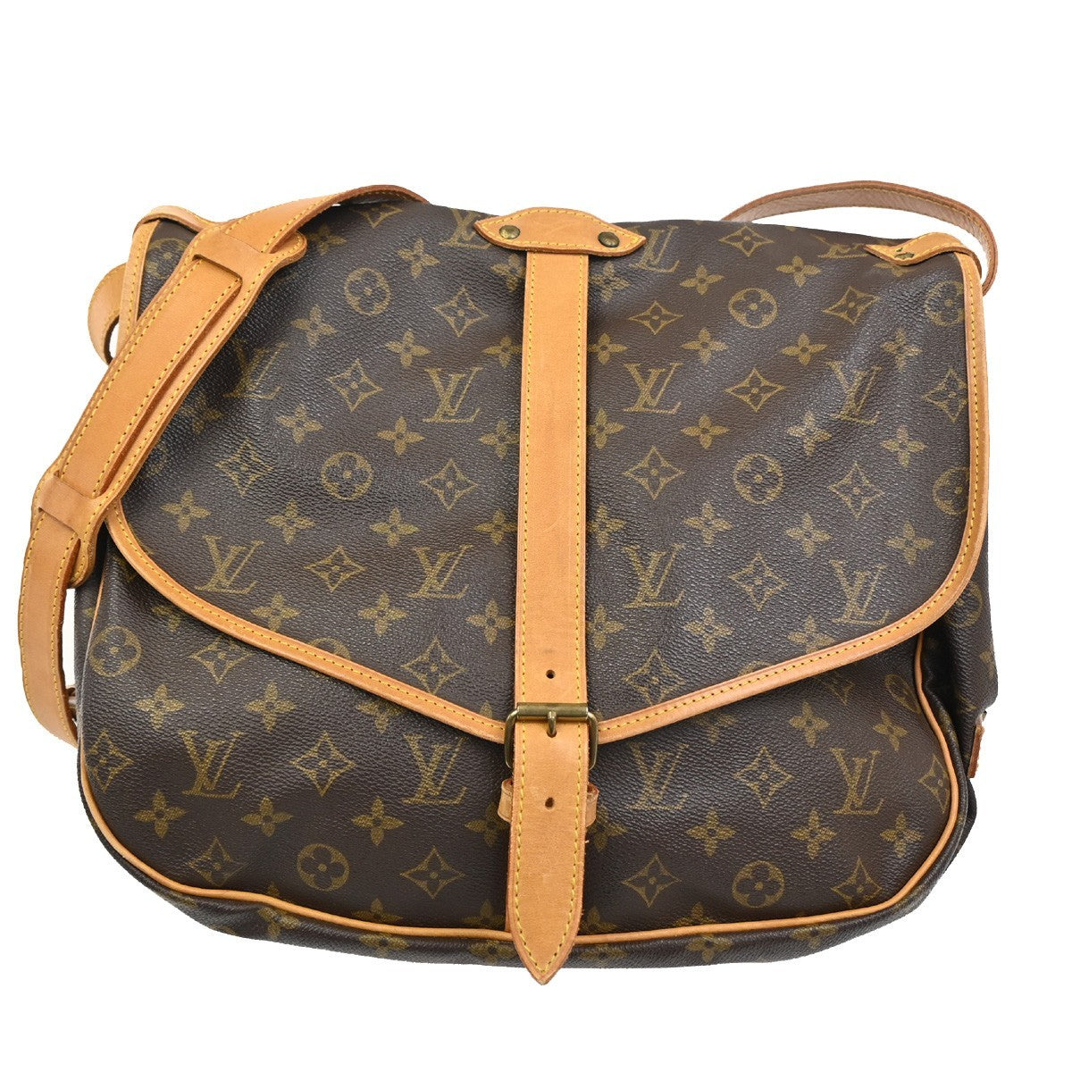 Louis Vuitton Saumur Handbag Monogram Canvas 35