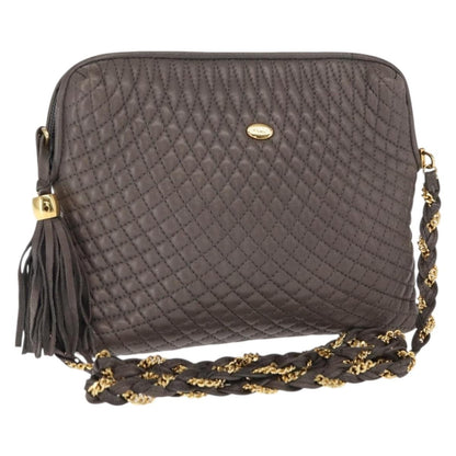 Bally Vintage Chain Shoulder Bag Quilted Leather Product Image