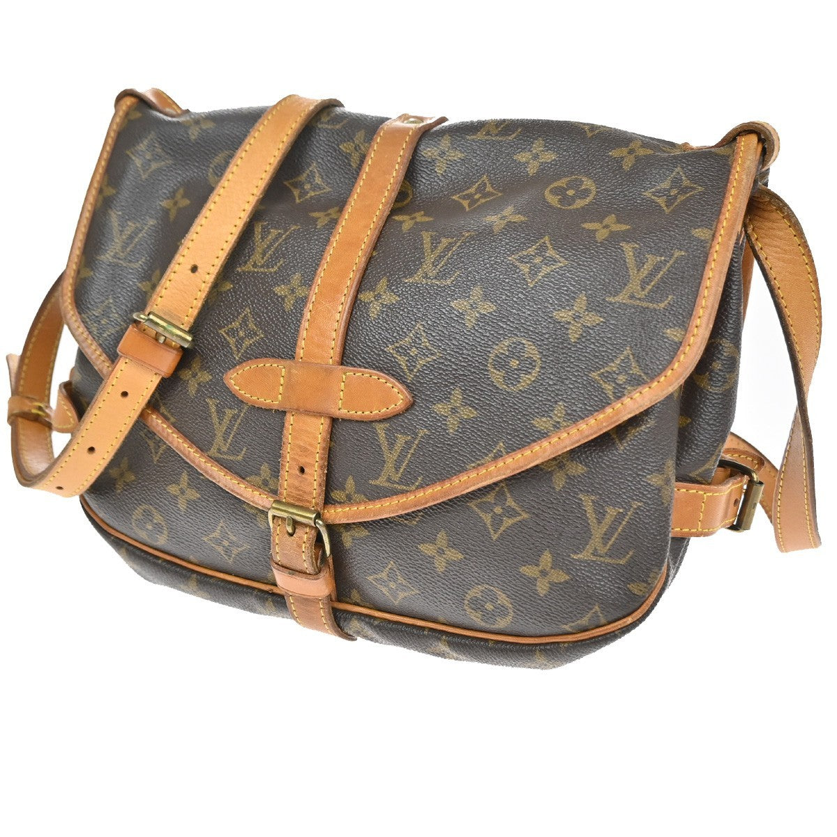 Louis Vuitton Saumur Handbag Monogram Canvas 30