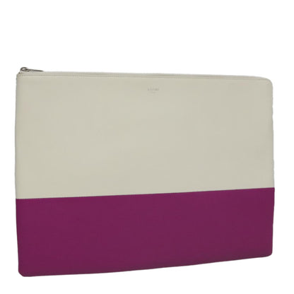 Celine Bicolor Solo Clutch Leather Large