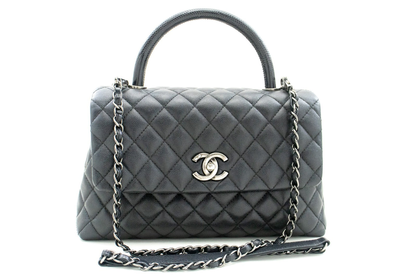 Chanel Top Handle Flap Quilted Caviar Leather Product Image