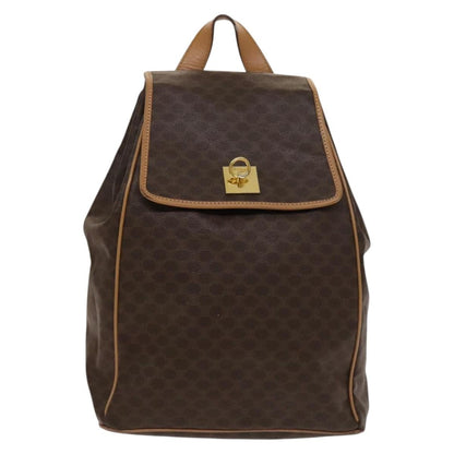 Celine Vintage Drawstring Flap Backpack Macadam Coated Canvas Product Image