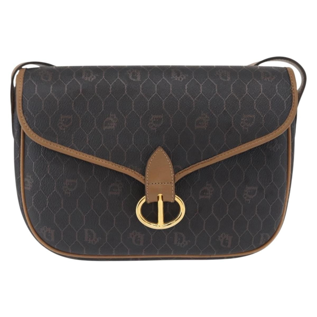 Christian Dior Vintage Honeycomb Flap Crossbody Bag Canvas and Leather Product Image