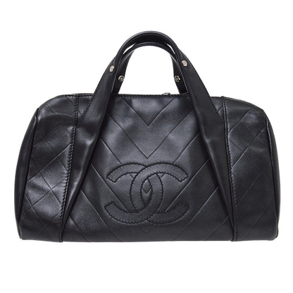 Chanel All Day Long Bowler Chevron Leather Medium