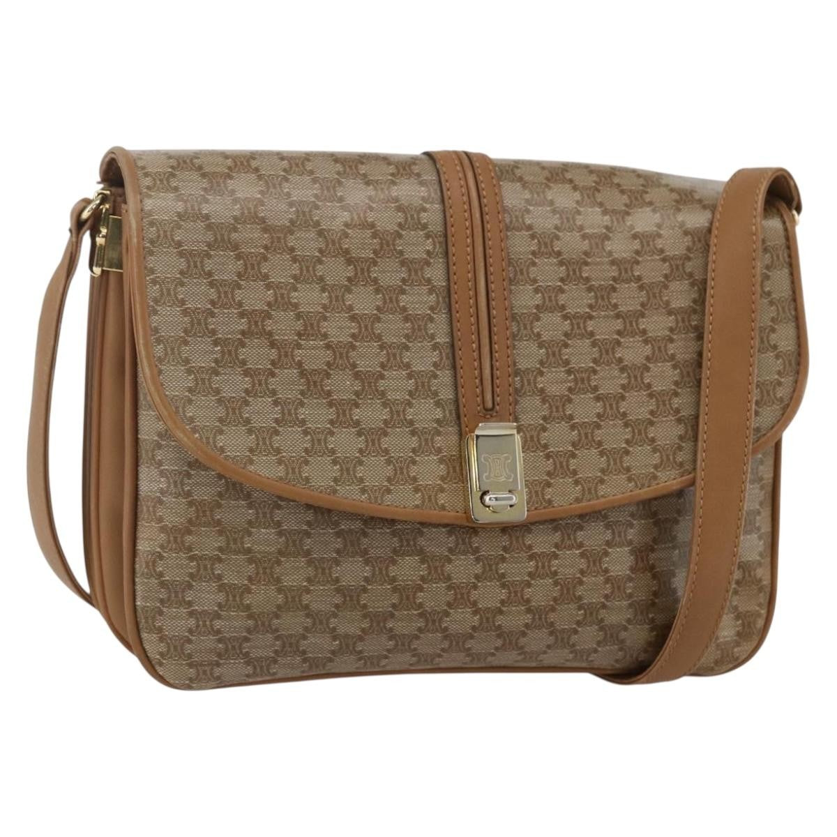 Celine Vintage Macadam Shoulder Bag Canvas and Leather Product Image
