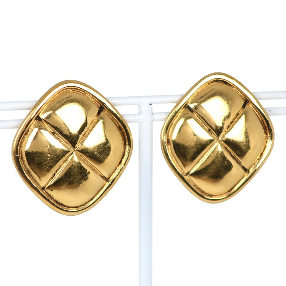 Chanel CC Rhombus Clip-On Earrings Metal Product Image