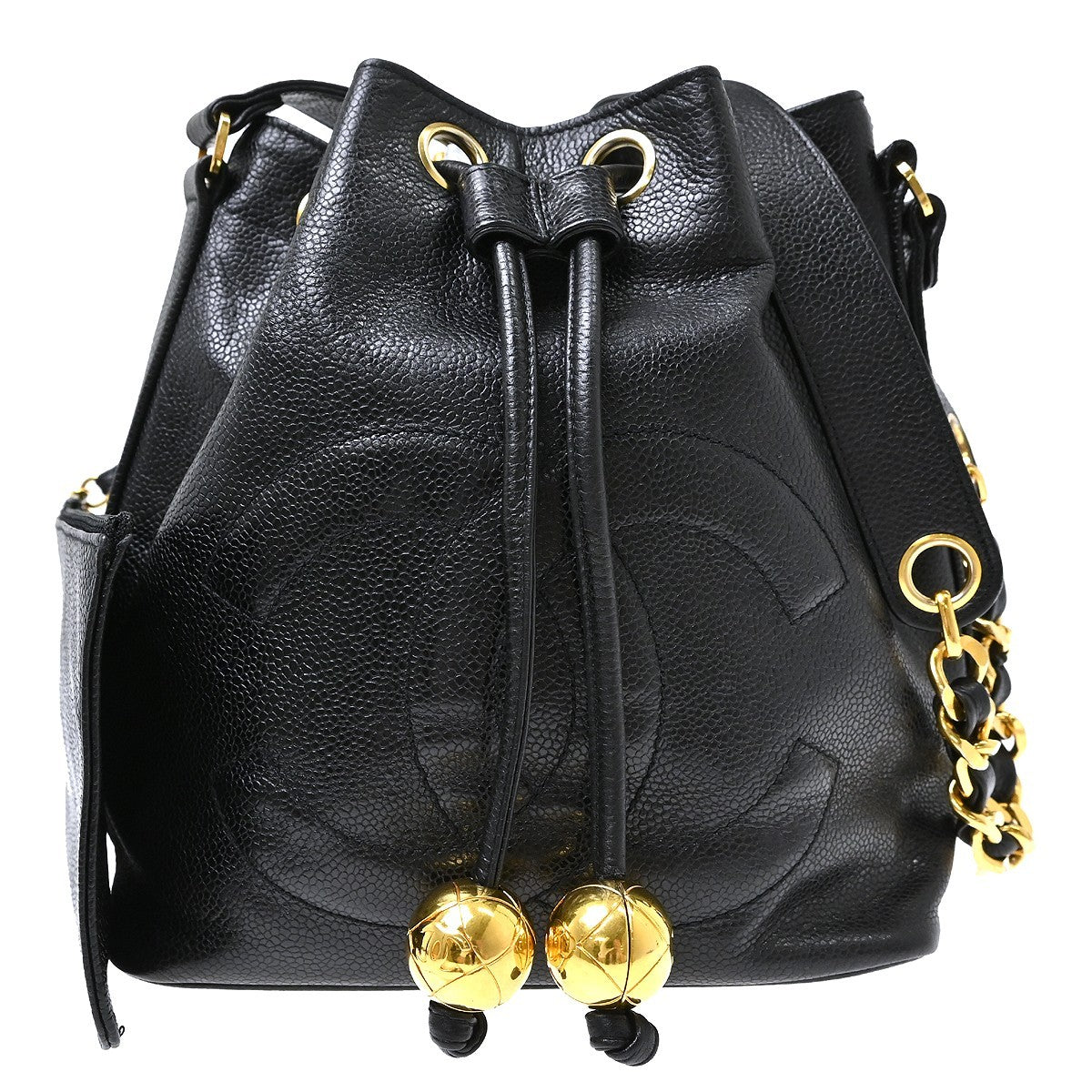 Chanel Vintage CC Drawstring Bucket Caviar Small