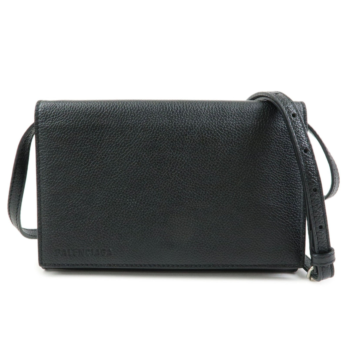 Balenciaga Logo Wallet with Strap Embossed Leather Product Image
