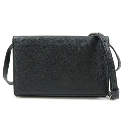 Balenciaga Logo Wallet with Strap Embossed Leather Product Image