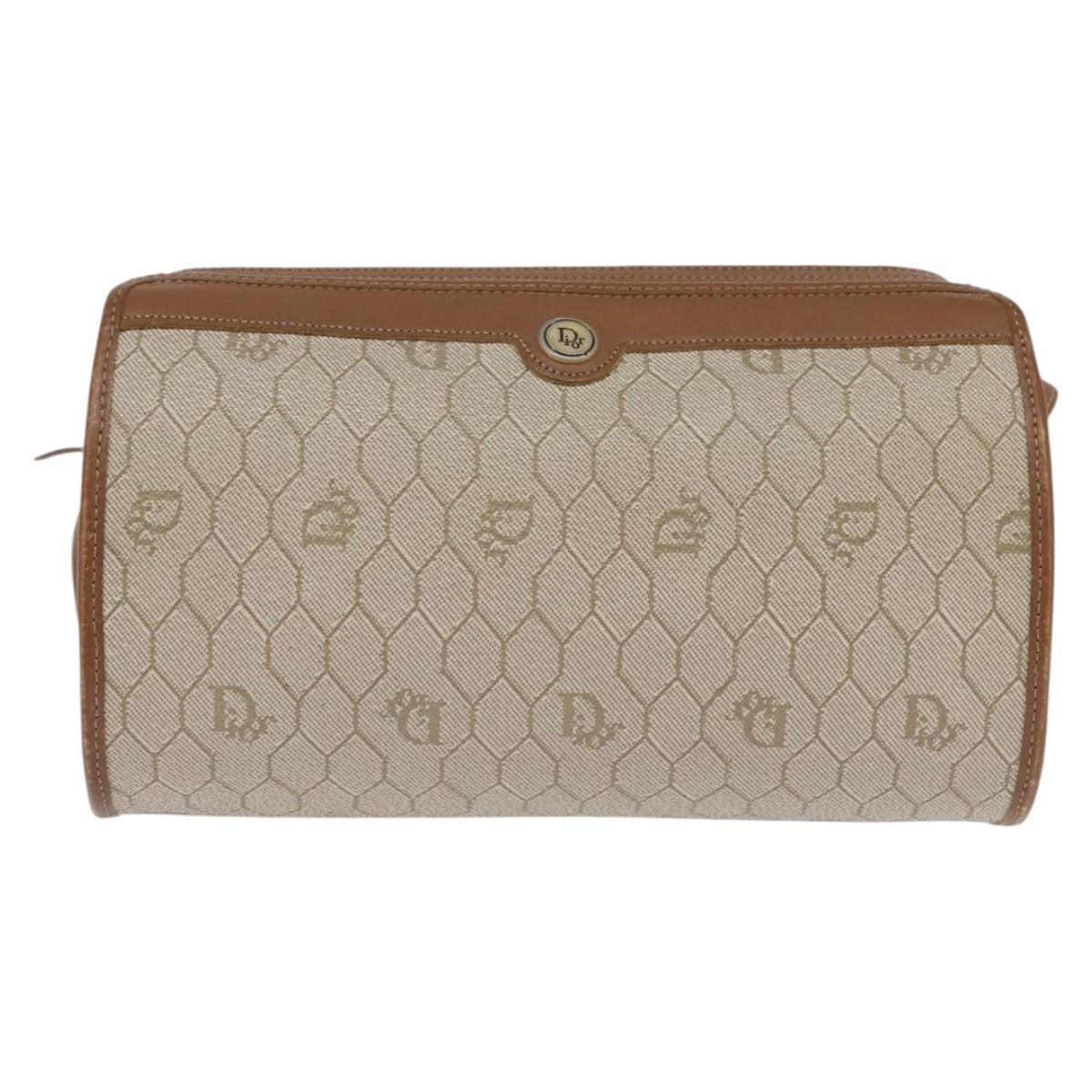 Christian Dior Vintage Honeycomb Shoulder Bag Canvas and Leather Product Image