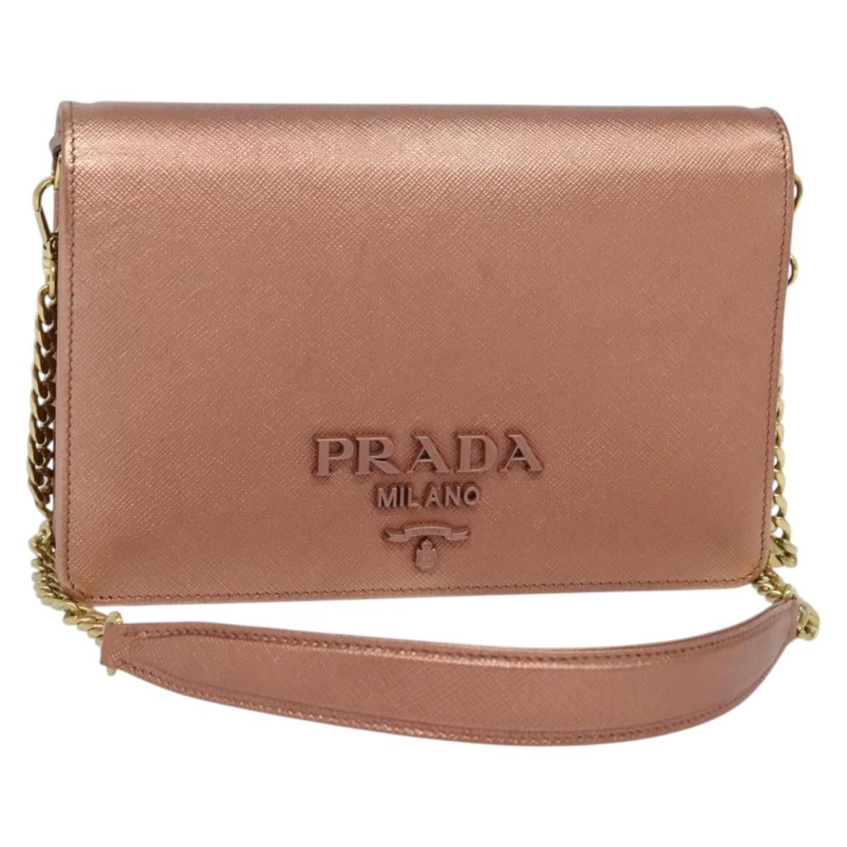 Prada Monochrome Chain Flap Bag Saffiano Leather Small