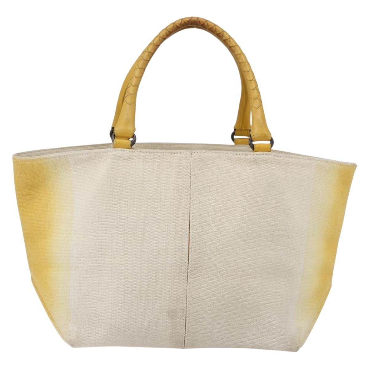 Bottega Veneta Braided Handle Open Tote Bag Canvas with Leather Product Image