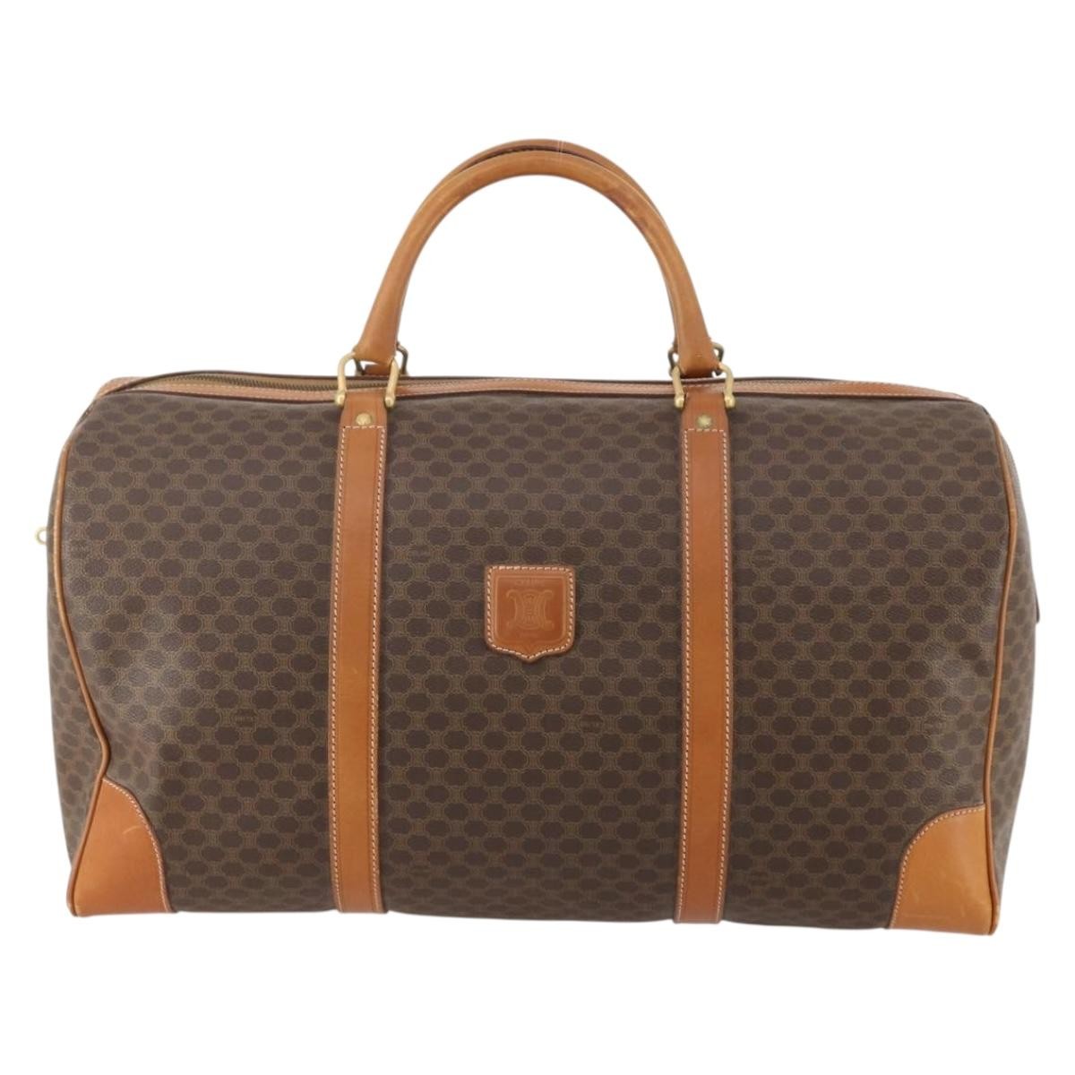 Celine Vintage Duffle Bag Macadam Coated Canvas Large