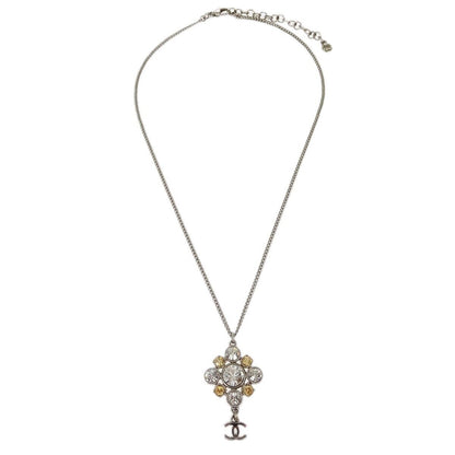 Chanel CC Cluster Drop Pendant Necklace Metal with Crystals Product Image