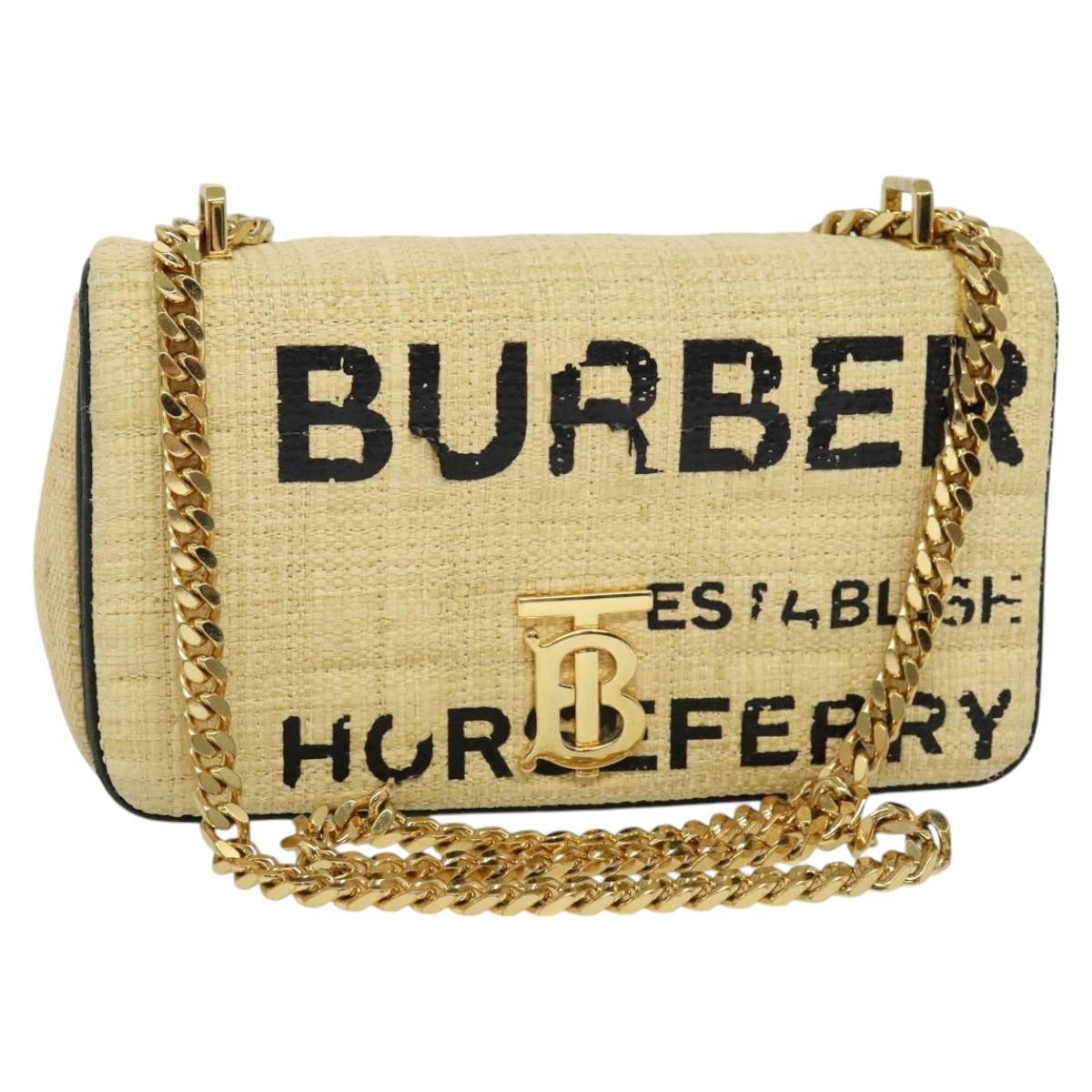 Burberry Lola Printed Raffia Small