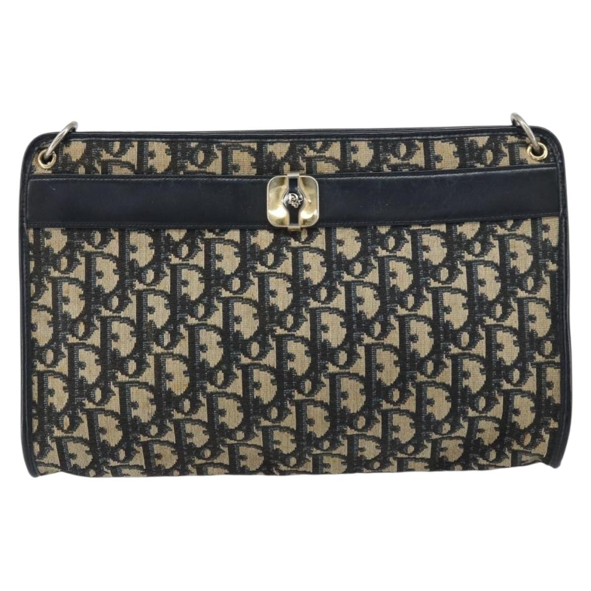 Christian Dior Vintage Trotter Shoulder Bag Canvas medium