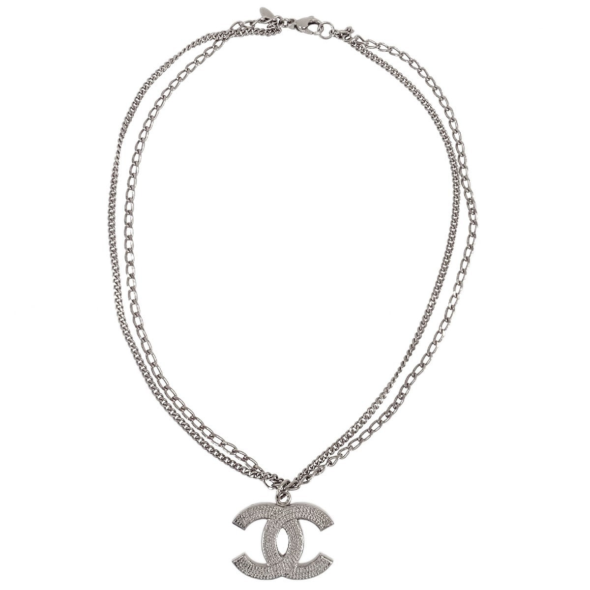 Chanel Quilted CC Pendant Chain Metal Large