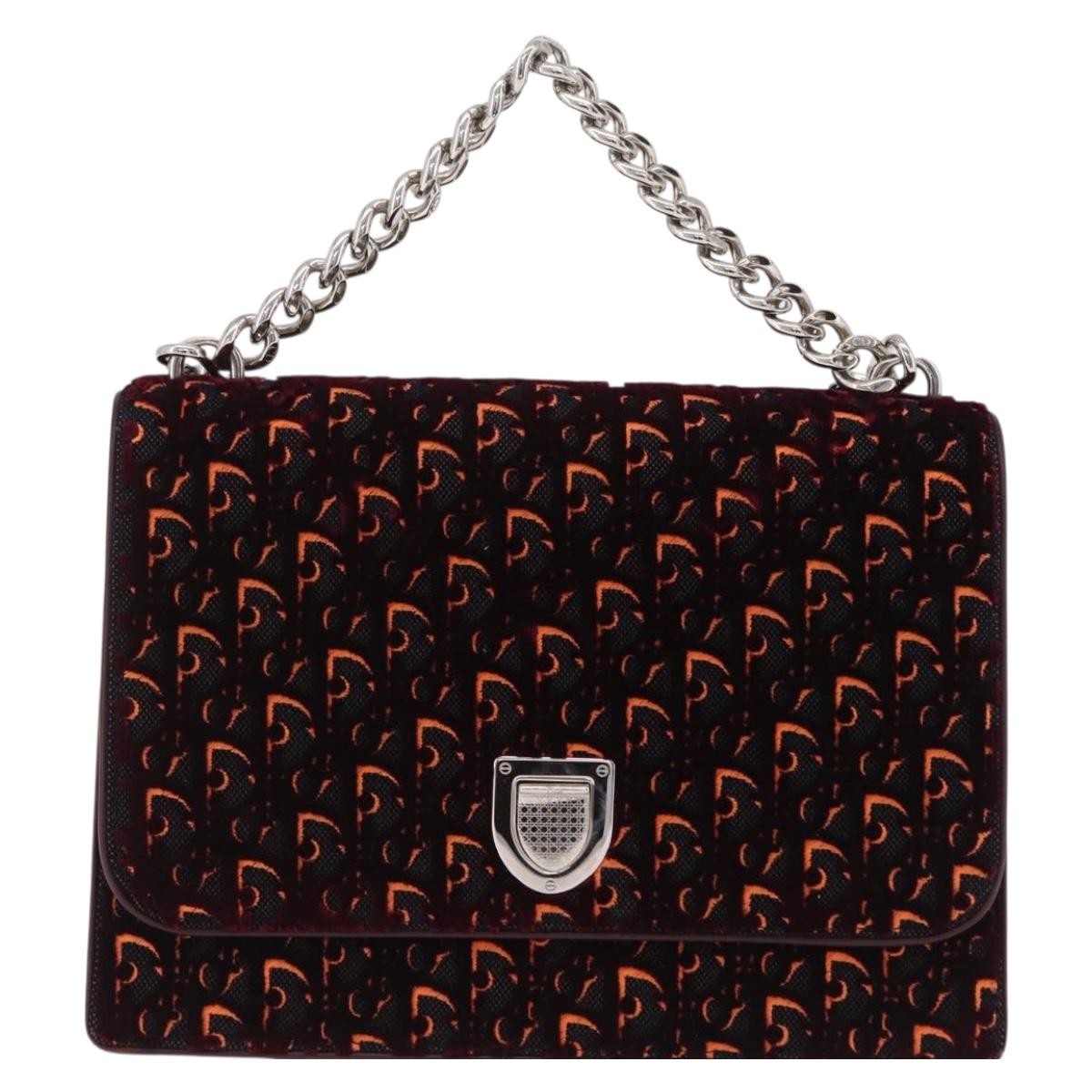Christian Dior Diorama Flap Oblique Velvet and Canvas Medium