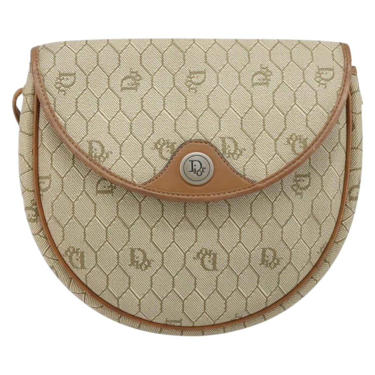 Christian Dior Vintage Honeycomb Shoulder Bag Canvas and Leather Product Image