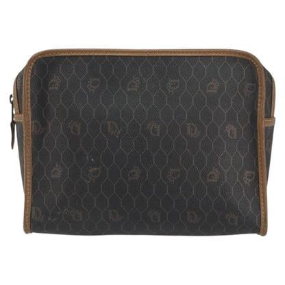 Christian Dior Vintage Honeycomb Zip Pouch Canvas and Leather Product Image