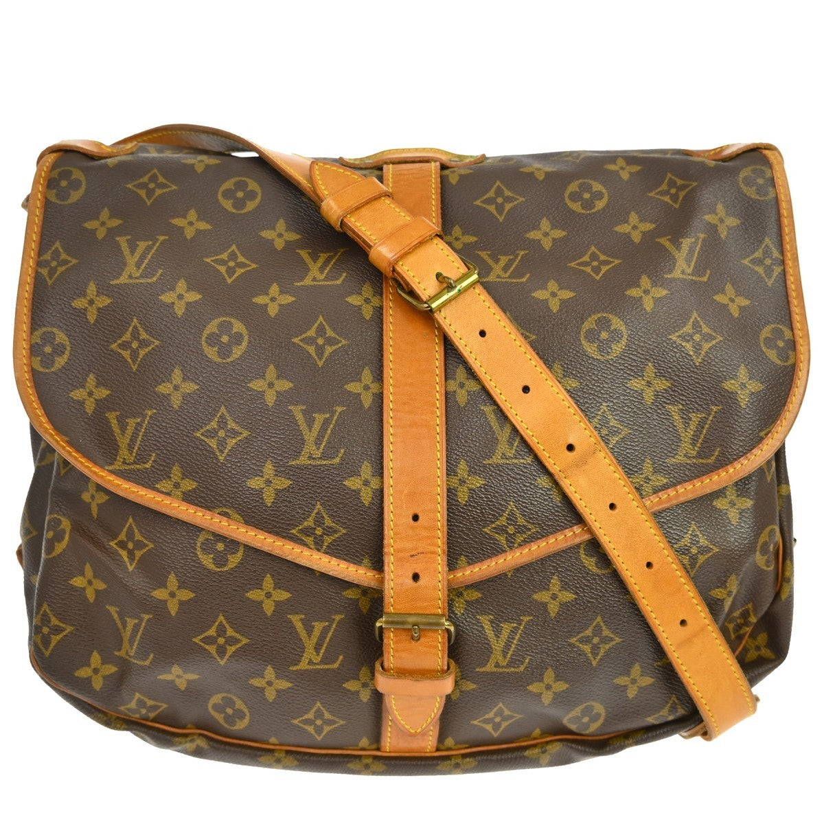 Louis Vuitton Saumur Handbag Monogram Canvas 35