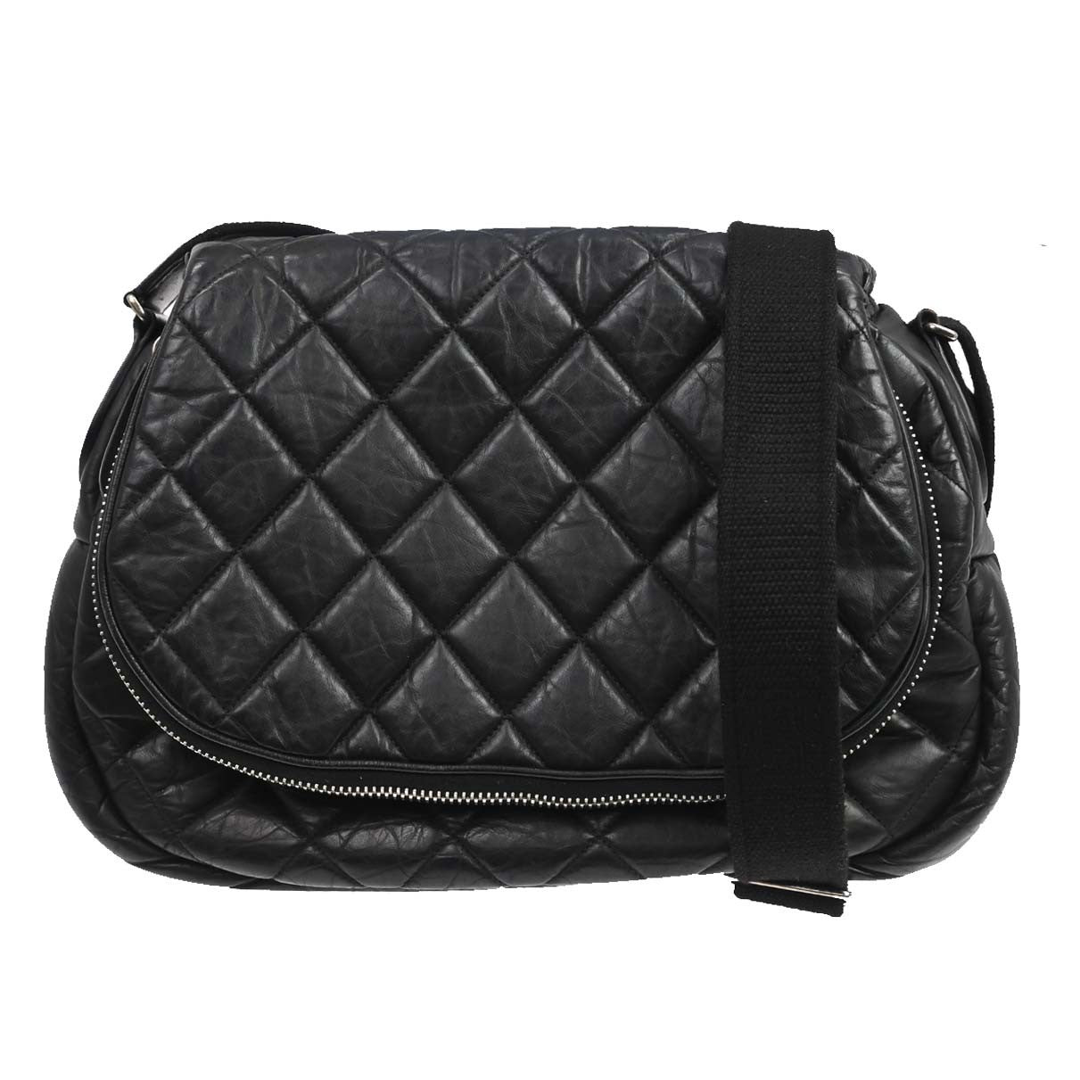 Chanel Expandable Flap Messenger Quilted Aged Calfskin Large