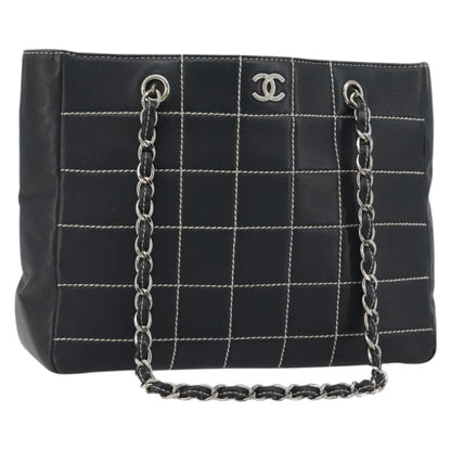 Chanel Vintage Chocolate Bar Tote Quilted Lambskin Medium
