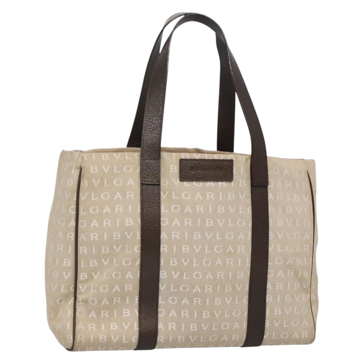 Bvlgari B.Zero1 Logomania Bag Canvas with Leather Large