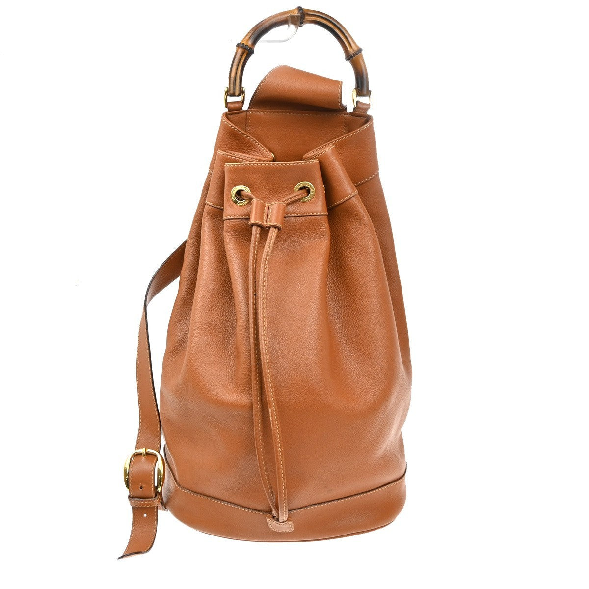 Gucci Vintage Bamboo Sling Backpack Leather Large