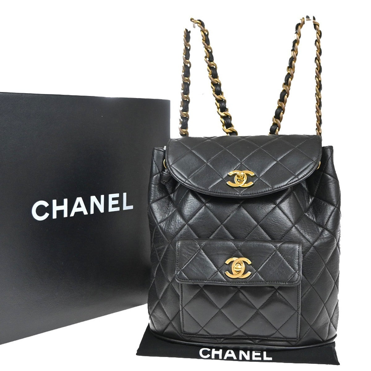 Chanel Duma Drawstring Quilted Leather Small