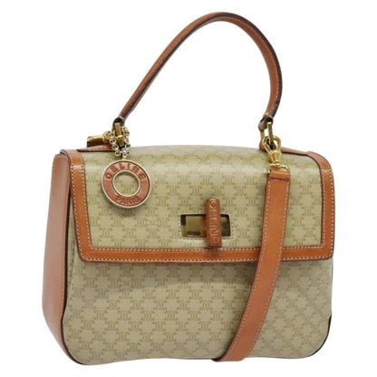 Celine Vintage Convertible Top Handle Macadam Coated Canvas Medium