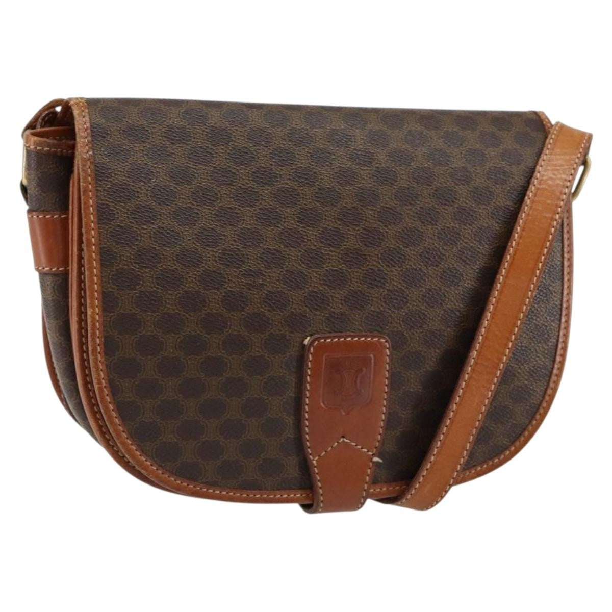Celine Vintage Macadam Shoulder Bag Canvas and Leather Product Image