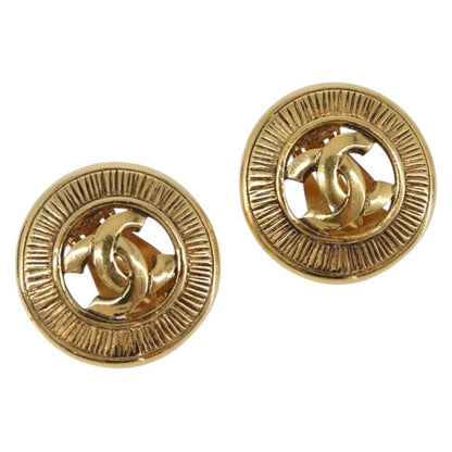 Chanel Vintage CC Round Clip-On Metal Small