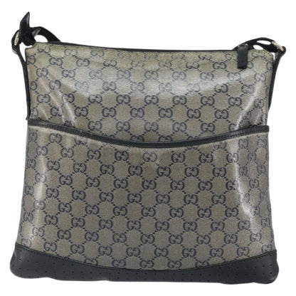 Gucci Zip Messenger Bag GG Canvas with Perforated Leather Medium