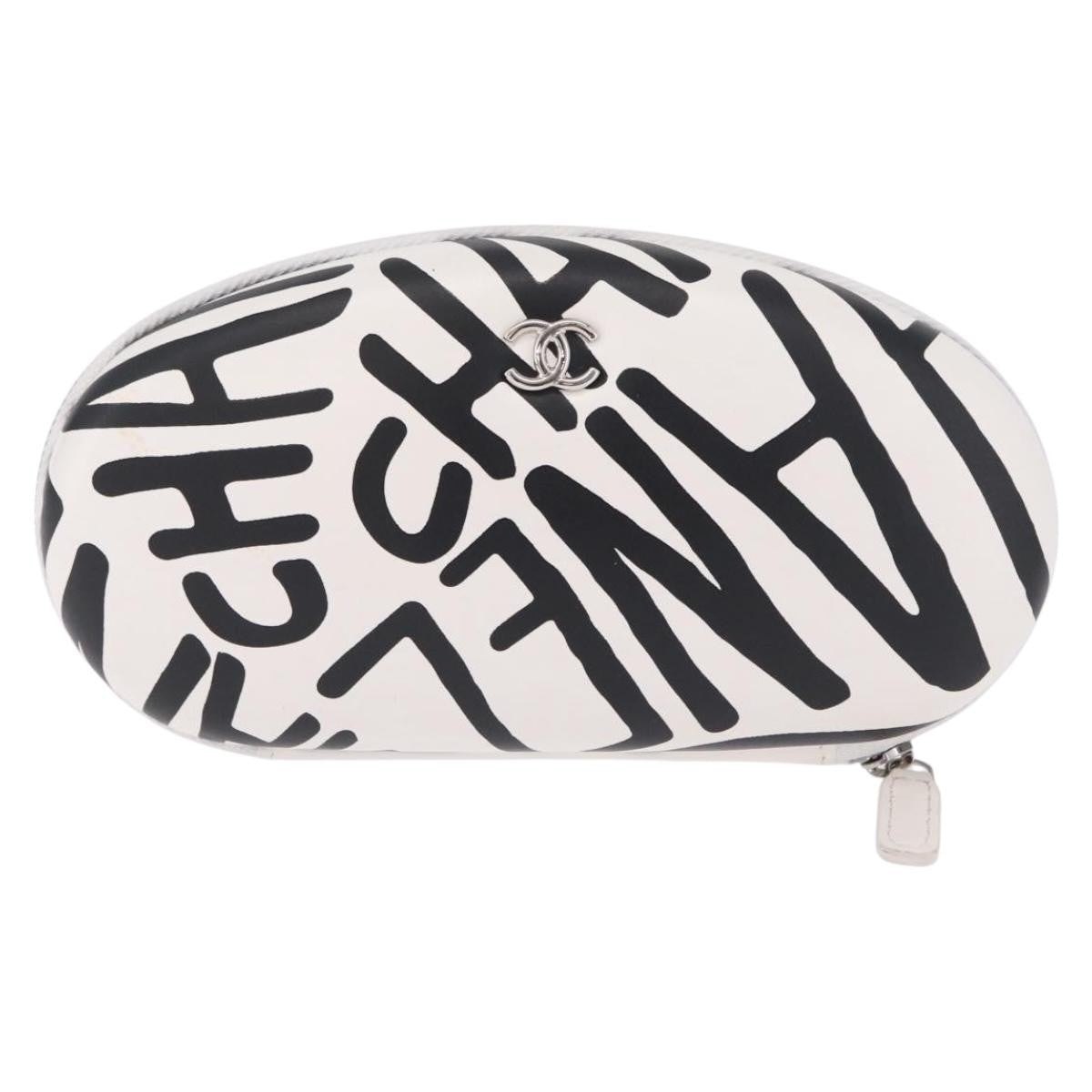 Chanel Coco Neige Zip Around Sunglasses Case with Chain Printed Leather Product Image